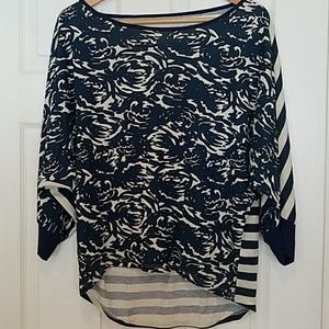 Anthropologie Market navy and cream shirt